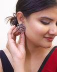 Silver Plated Snake Design Stud Earring