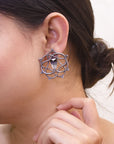 Silver Plated Snake Design Stud Earring