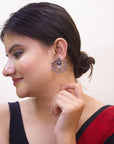 Silver Plated Snake Design Stud Earring